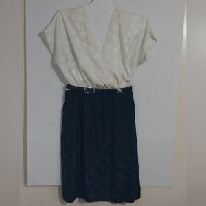 Elegant Vintage Two-Tone Dress